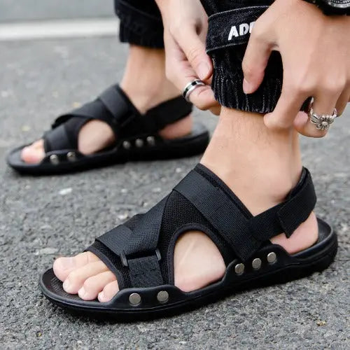 Casual Roman Sandals Men Strap Velcro Shoes - JUPITER BMY LTD