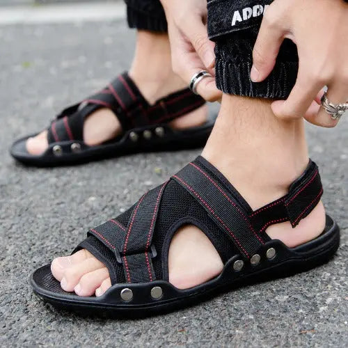 Casual Roman Sandals Men Strap Velcro Shoes - JUPITER BMY LTD