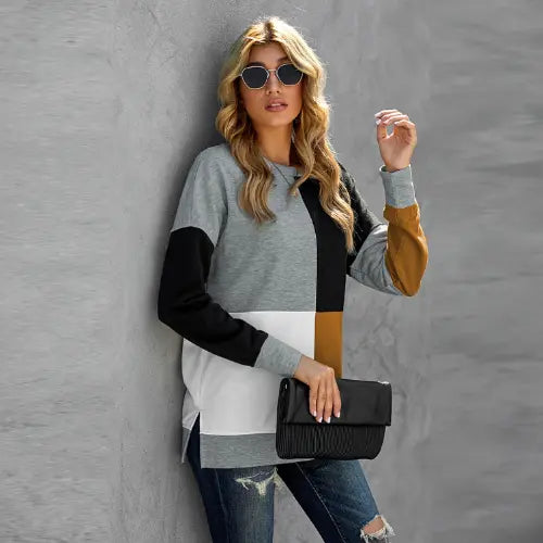 Casual Women's Round Neck Long Sleeve Sweater- JUPITER BMY