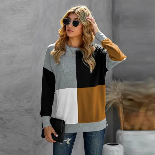 Casual Women's Round Neck Long Sleeve Sweater- JUPITER BMY