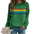 Color Striped Print Round Neck Pullover Long Sleeve Sweater - JUPITER BMY LTD