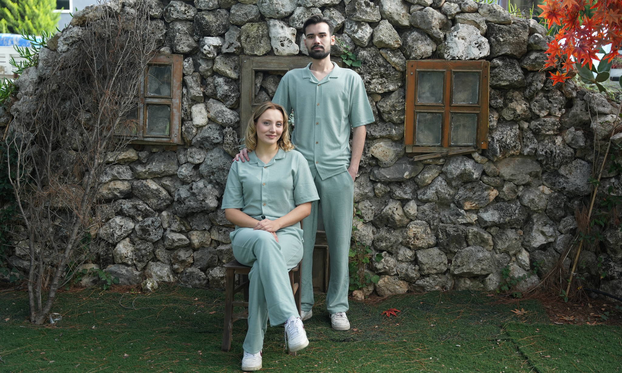 Jupiter Bmy Ltd Unisex Shirt & Jogger Pants Set – Waffle Fabric – Regular Fit – Minimal Style