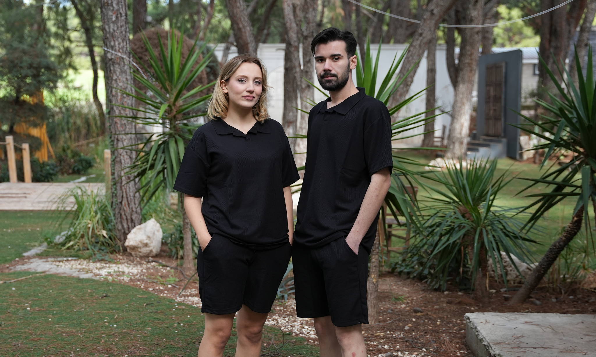 Jupiter Bmy Ltd Unisex V-Neck Polo T-Shirt & Shorts Set – Waffle Cloth – Regular Fit – Fresh Style