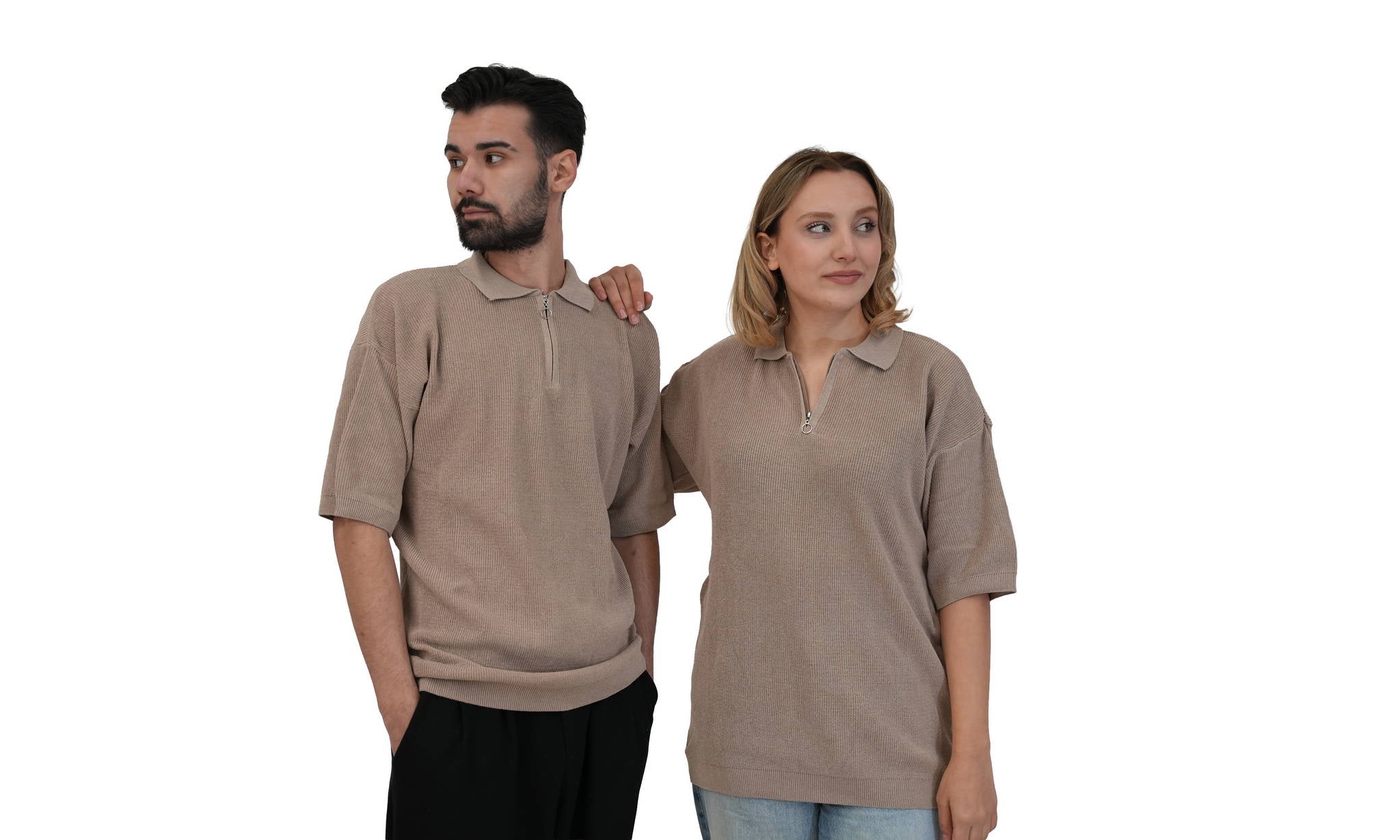 Jupiter Bmy Ltd Unisex Loose Fit Knit Zip Neck Top – Spring/Autumn Essential
