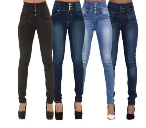 High waist fashion stretch denim pants- JUPITER BMY