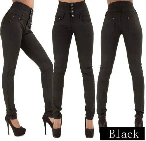 High waist fashion stretch denim pants- JUPITER BMY