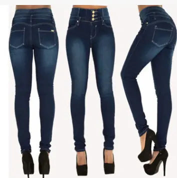 High waist fashion stretch denim pants- JUPITER BMY