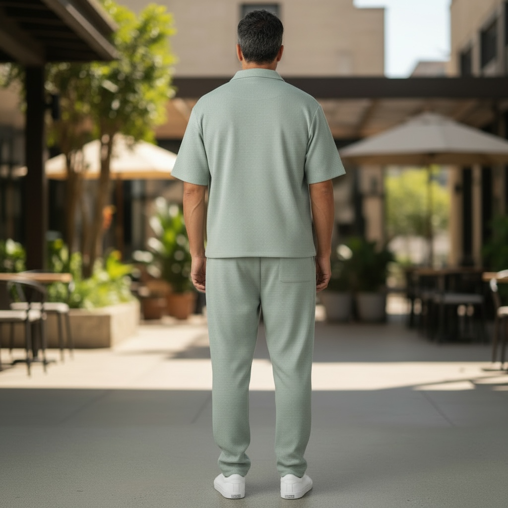 Jupiter Bmy Ltd Unisex Shirt & Jogger Pants Set – Waffle Fabric – Regular Fit – Minimal Style