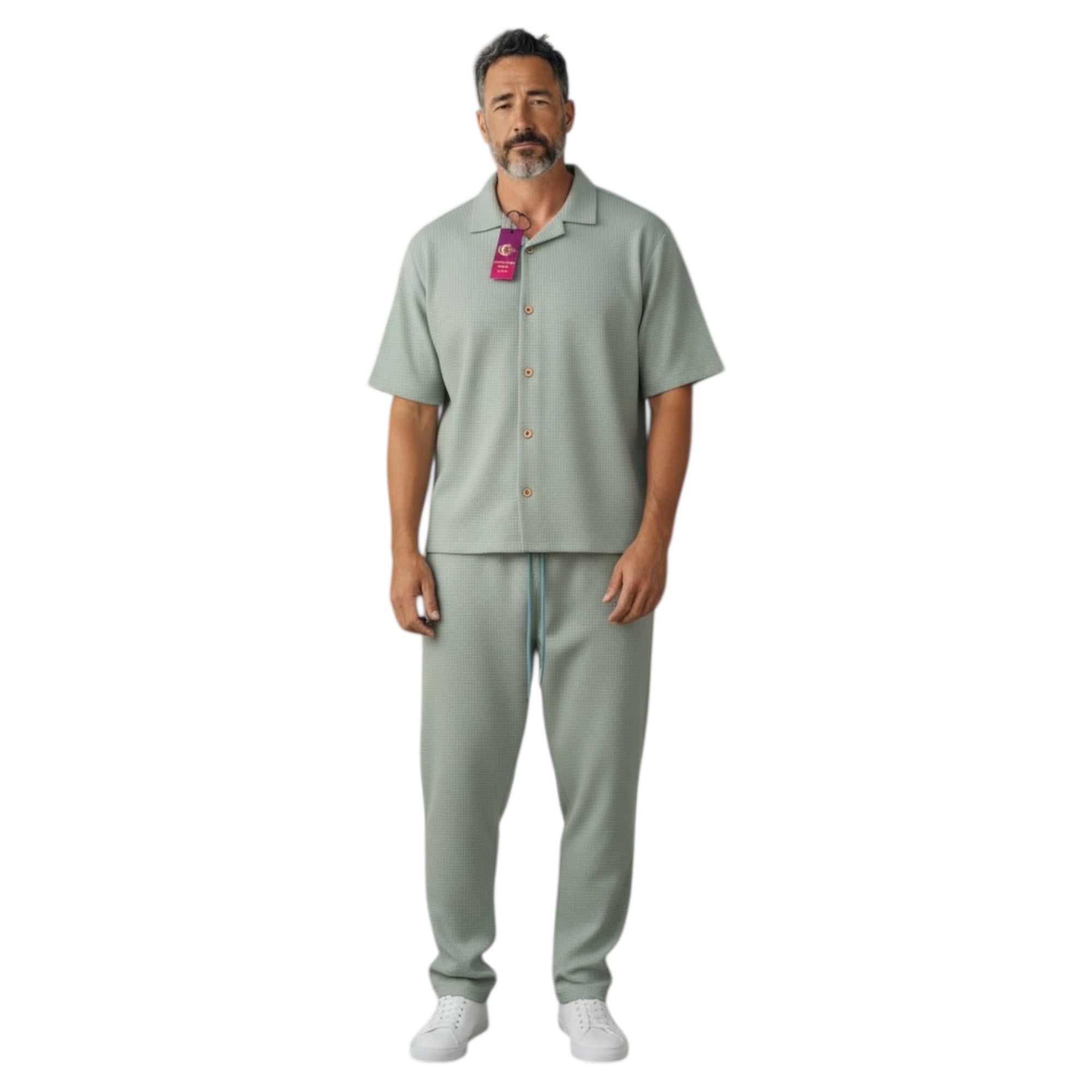 Jupiter Bmy Ltd Unisex Shirt & Jogger Pants Set – Waffle Fabric – Regular Fit – Minimal Style