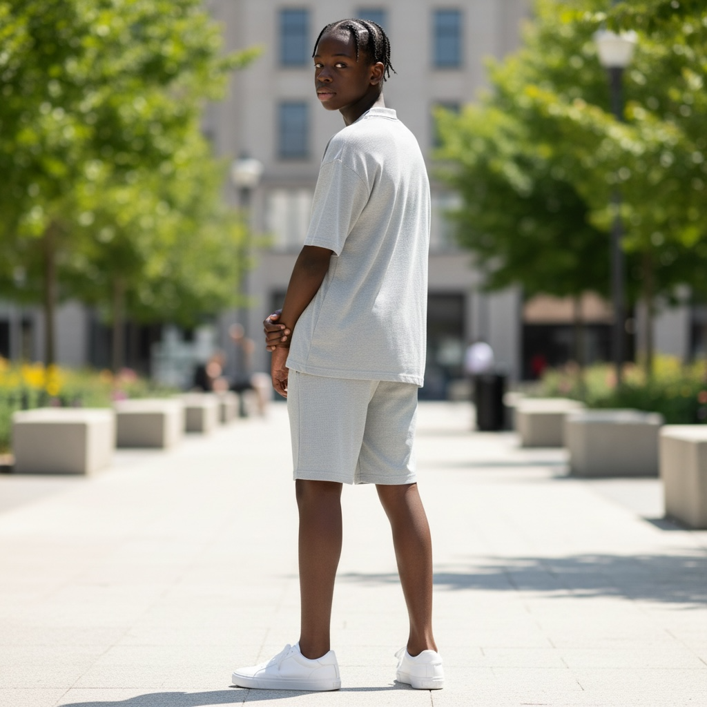 Jupiter Bmy Ltd Unisex V-Neck Polo T-Shirt & Shorts Set – Waffle Cloth – Regular Fit – Fresh Style