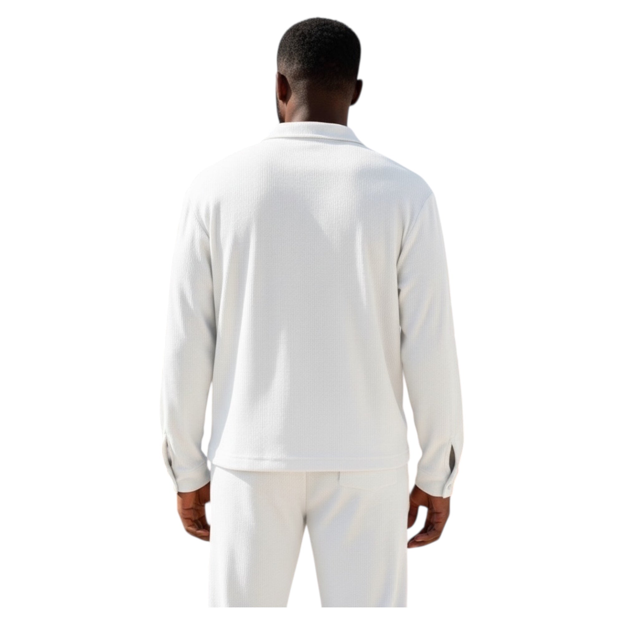 Jupiter Bmy Ltd Unisex Button-Down Top and Pants Set – Soft and lightweight textured, flexible for home and outdoor wear.