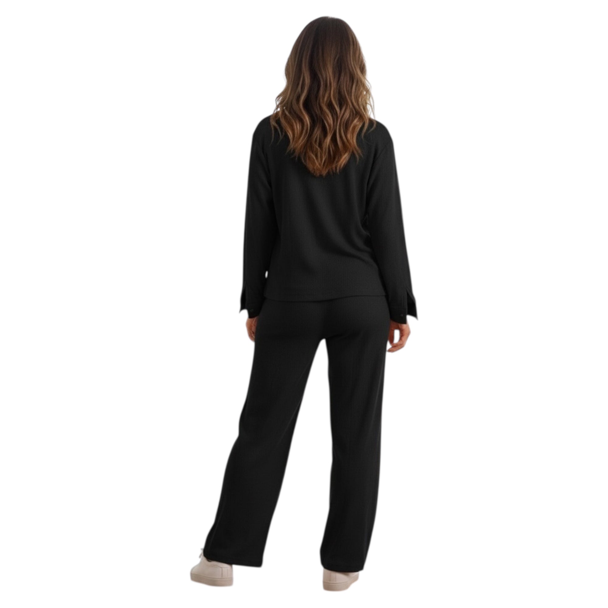 Jupiter Bmy Ltd Unisex Button-Down Top and Pants Set – Soft and lightweight textured, flexible for home and outdoor wear.