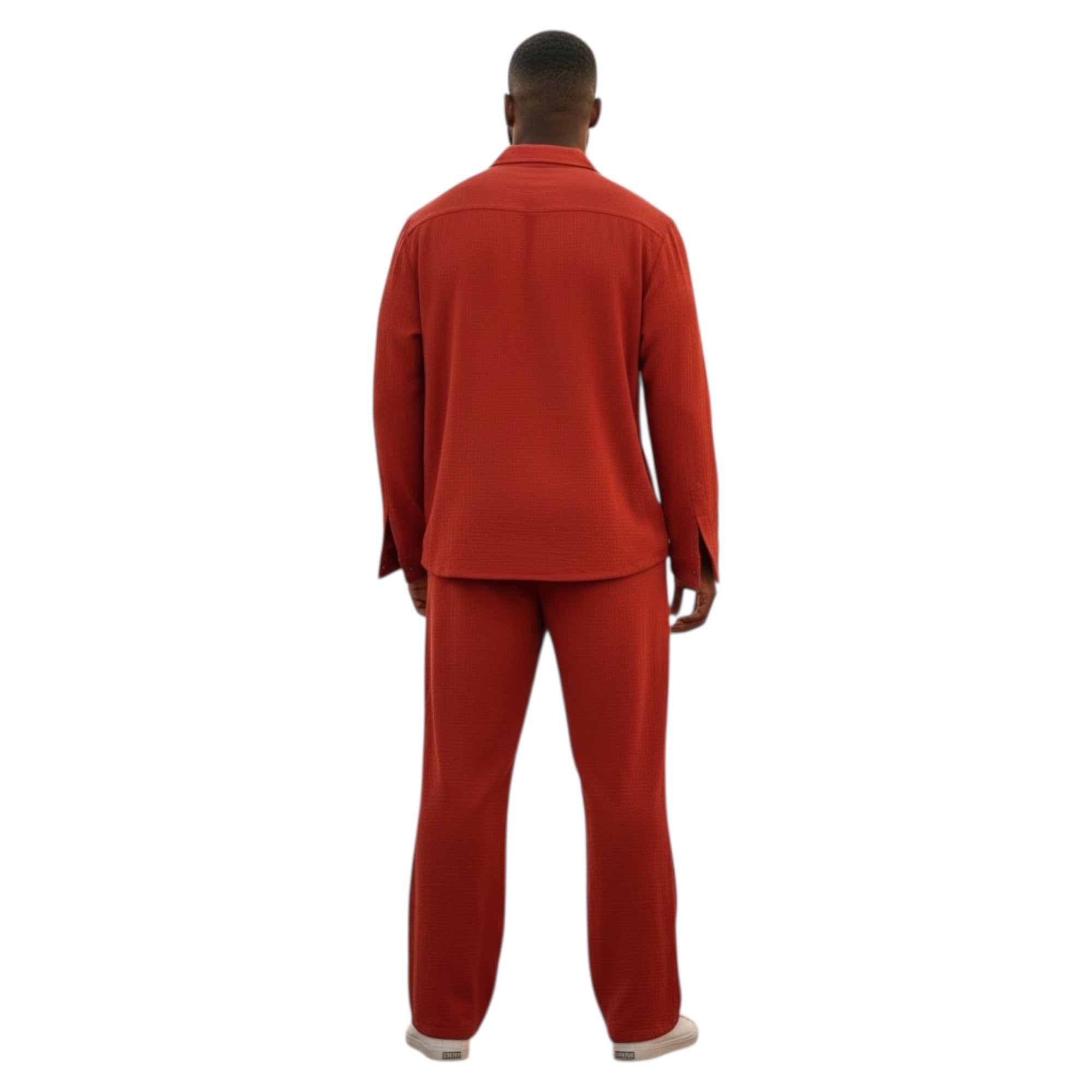 Jupiter Bmy Ltd Unisex Button-Down Top and Pants Set – Soft and lightweight textured, flexible for home and outdoor wear.