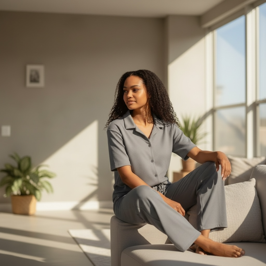 Jupiter Bmy Ltd Unisex Shirt & Jogger Pants Set – Waffle Fabric – Regular Fit – Minimal Style