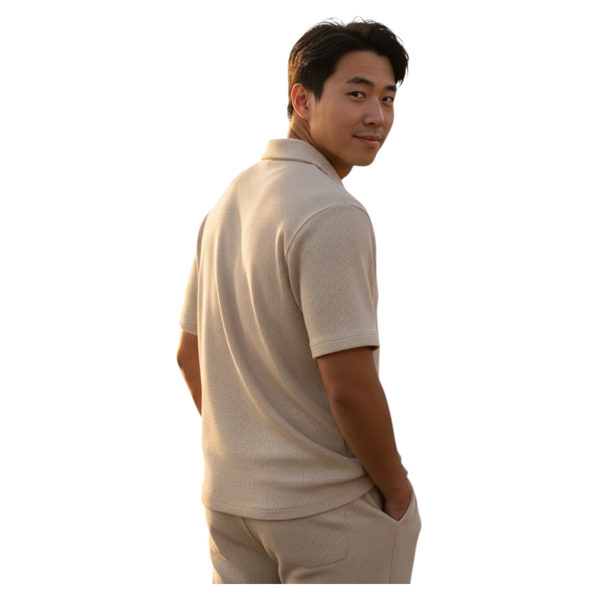 Jupiter Bmy Ltd Unisex Shirt & Jogger Pants Set – Waffle Fabric – Regular Fit – Minimal Style