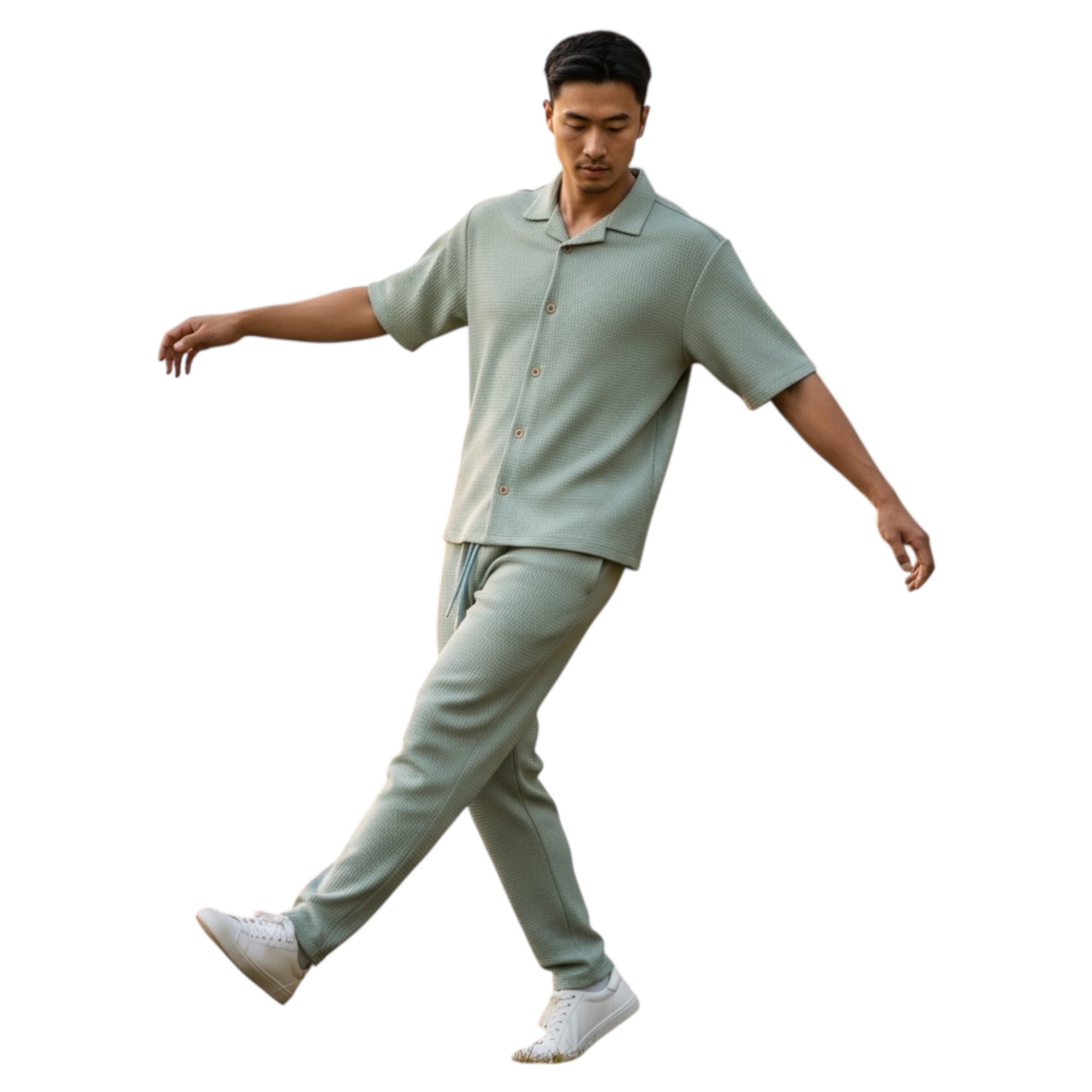Jupiter Bmy Ltd Unisex Shirt & Jogger Pants Set – Waffle Fabric – Regular Fit – Minimal Style