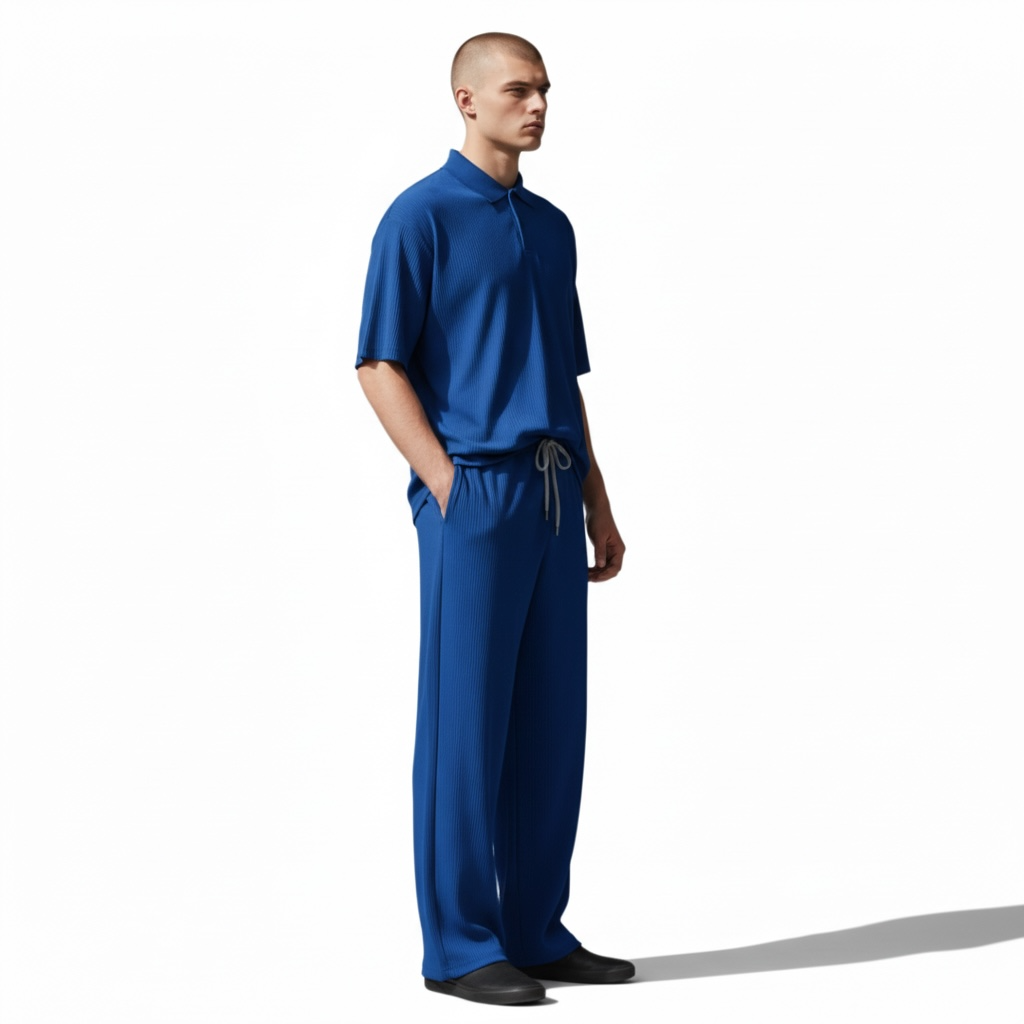 Jupiter Bmy Ltd Unisex V-Neck Polo & Jogger Pants Set – Lined Fabric – Regular Fit – Minimal Style