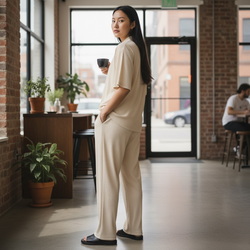 Jupiter Bmy Ltd Unisex V-Neck Polo & Jogger Pants Set – Lined Fabric – Regular Fit – Minimal Style