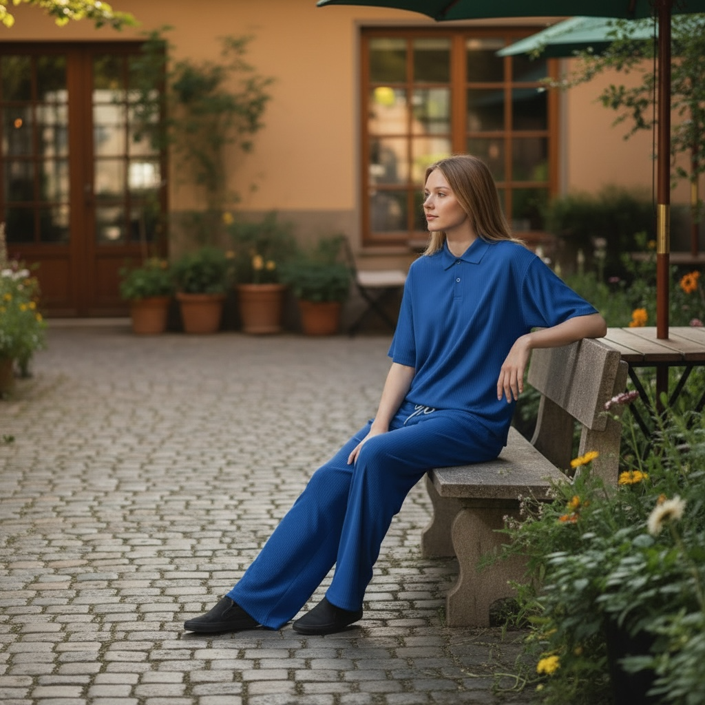 Jupiter Bmy Ltd Unisex V-Neck Polo & Jogger Pants Set – Lined Fabric – Regular Fit – Minimal Style