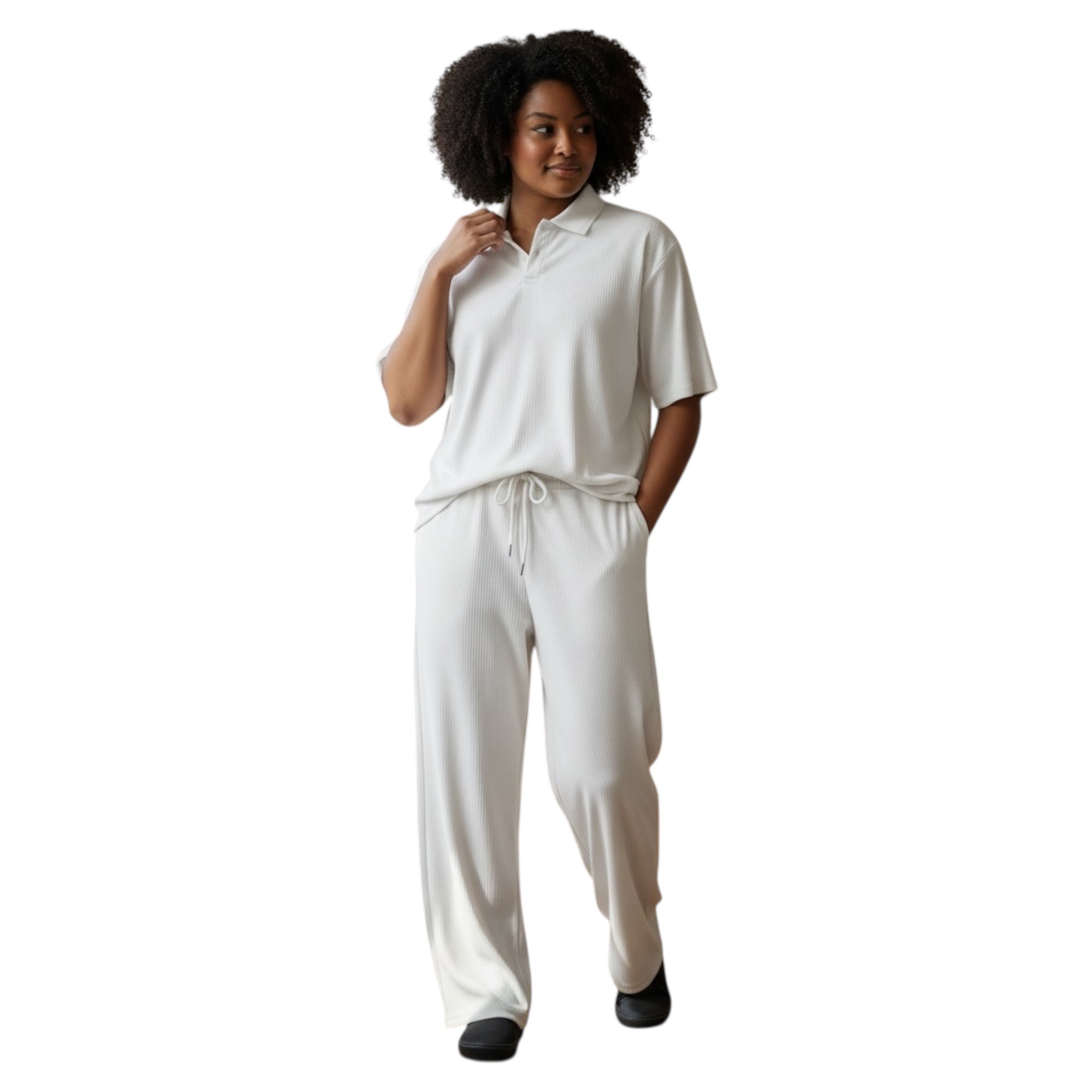 Jupiter Bmy Ltd Unisex V-Neck Polo & Jogger Pants Set – Lined Fabric – Regular Fit – Minimal Style