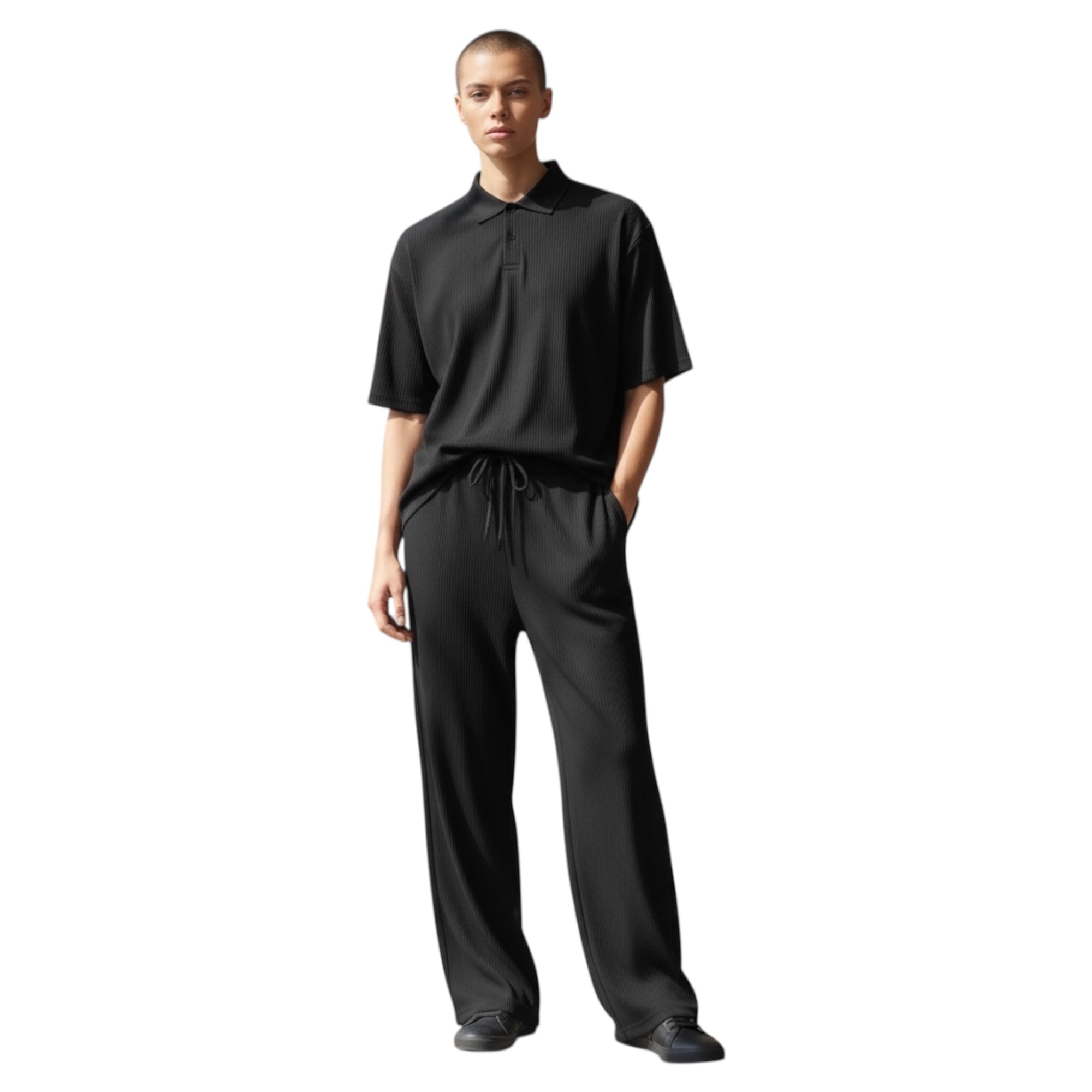 Jupiter Bmy Ltd Unisex V-Neck Polo & Jogger Pants Set – Lined Fabric – Regular Fit – Minimal Style