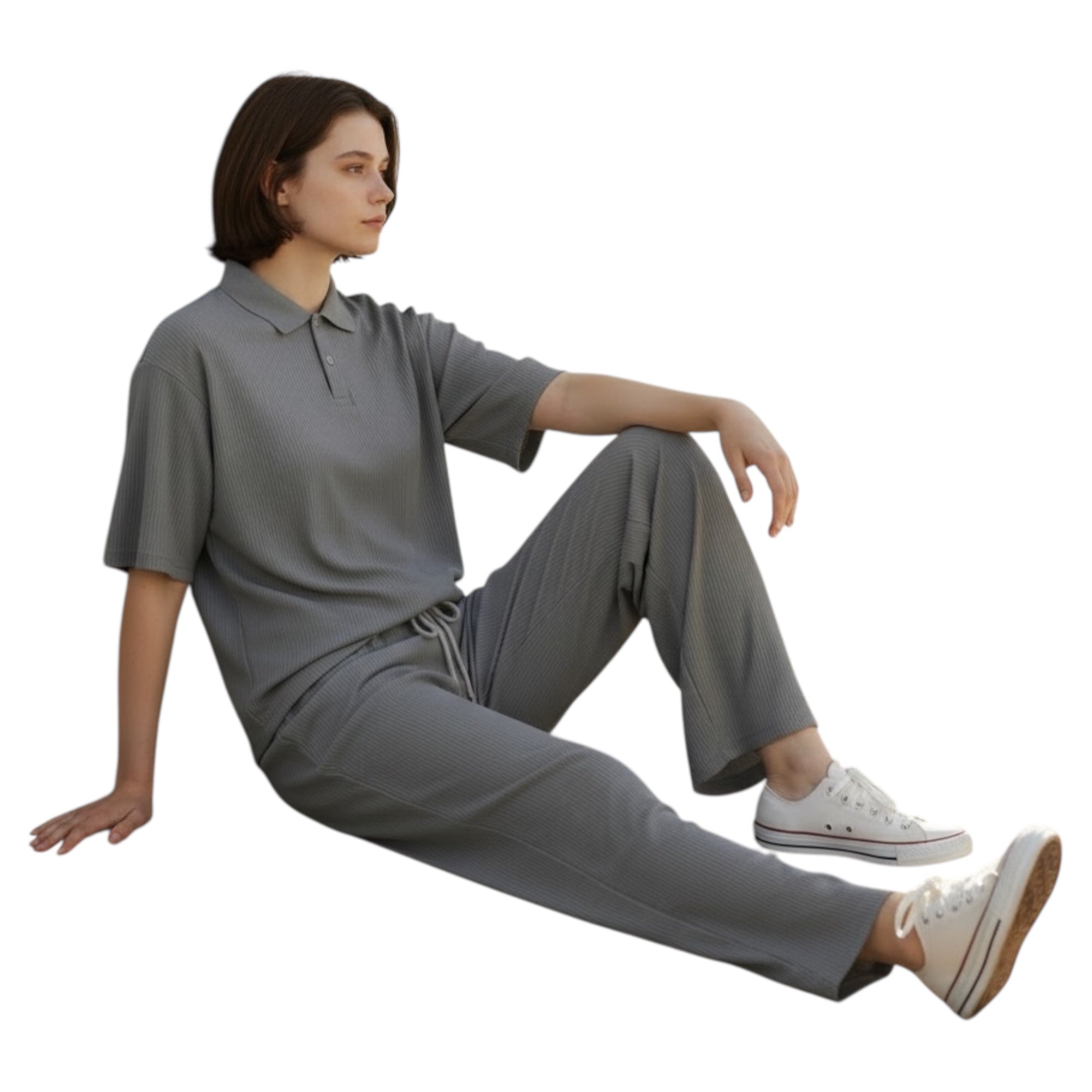 Jupiter Bmy Ltd Unisex V-Neck Polo & Jogger Pants Set – Lined Fabric – Regular Fit – Minimal Style