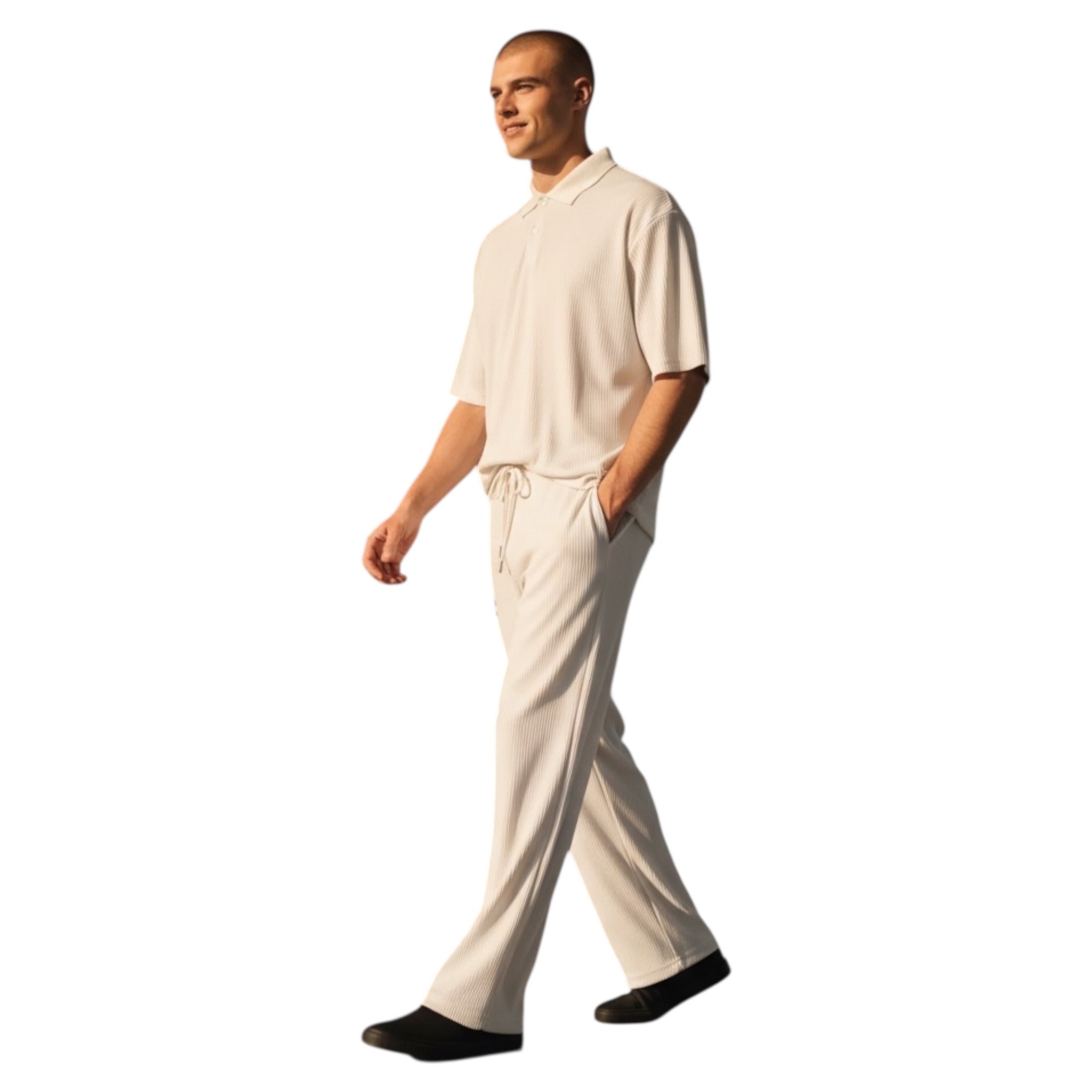 Jupiter Bmy Ltd Unisex V-Neck Polo & Jogger Pants Set – Lined Fabric – Regular Fit – Minimal Style