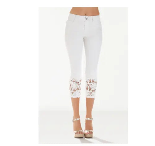 Lace cropped trousers- JUPITER BMY