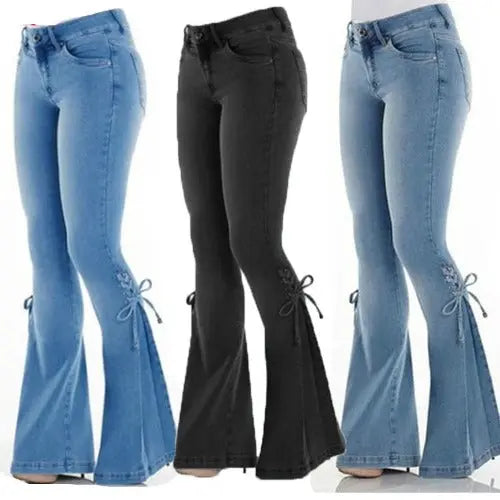 Ladies jeans mid-waisted denim trousers stretch jeans- JUPITER BMY