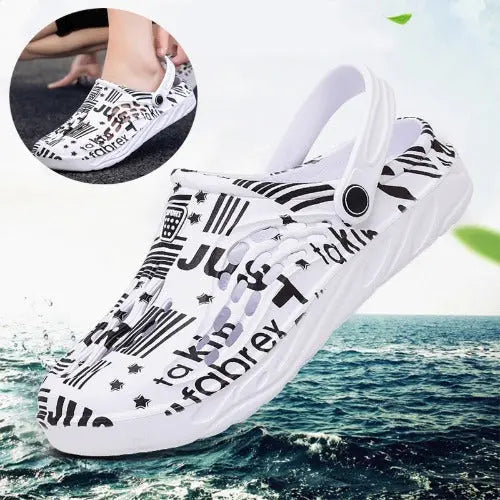 Letter Print Slippers Men Summer Sandals Beach Shoes - JUPITER BMY LTD