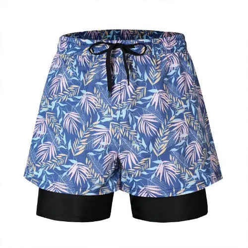 Loose Swimming Trunks Summer Printed Double Layer Beach Shorts - JUPITER BMY LTD