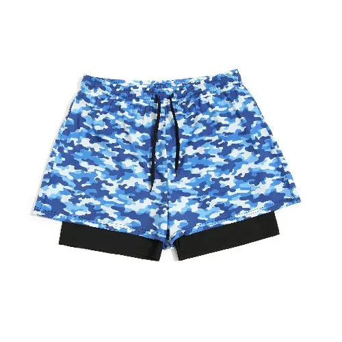 Loose Swimming Trunks Summer Printed Double Layer Beach Shorts - JUPITER BMY LTD