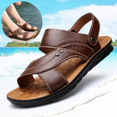 Men Sandals Summer Beach Shoes Adjustable Back Strap Design Slippers Slides - JUPITER BMY LTD