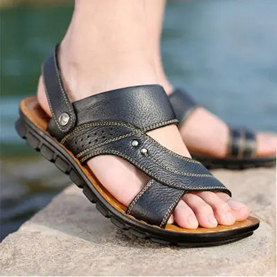 Men Sandals Summer Beach Shoes Adjustable Back Strap Design Slippers Slides - JUPITER BMY LTD