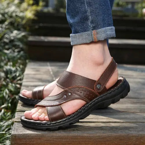 Men Sandals Summer Beach Shoes Adjustable Back Strap Design Slippers Slides - JUPITER BMY LTD