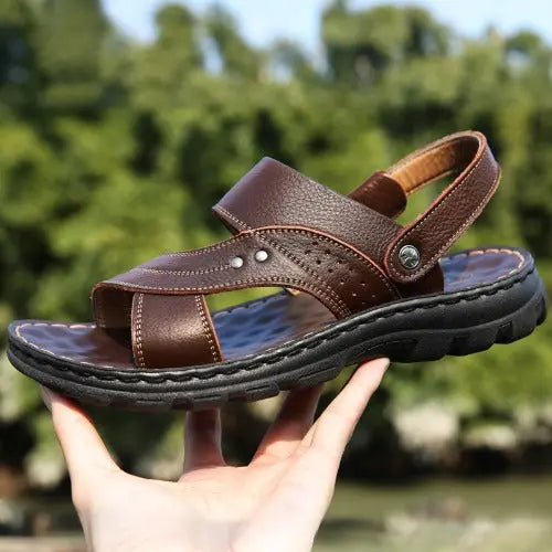 Men Sandals Summer Beach Shoes Adjustable Back Strap Design Slippers Slides - JUPITER BMY LTD