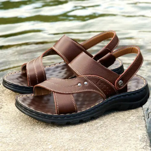 Men Sandals Summer Beach Shoes Adjustable Back Strap Design Slippers Slides - JUPITER BMY LTD