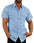 Men's Button Short Sleeve Shirt Summer Casual Double Pocket Wide Collar Beach Shirt Summer - JUPITER BMY LTD