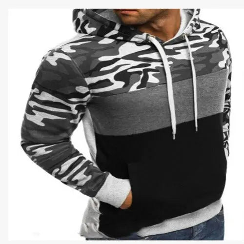 Men's Camouflage Color Matching Slim Sweatshirt - JUPITER BMY LTD