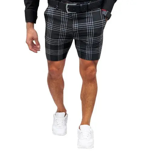 Men's Fashion Large Plaid Striped Straight Shorts - JUPITER BMY LTD