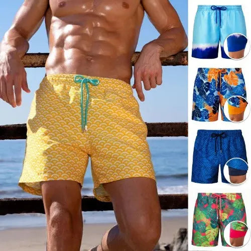 Men's Printed Beach Shorts Sports Double Layer Shorts Summer - JUPITER BMY LTD