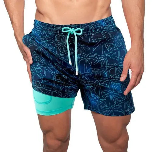 Men's Printed Beach Shorts Sports Double Layer Shorts Summer - JUPITER BMY LTD