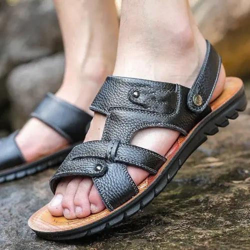 Men's Sandals Genuine Leather Anti Slip Dual Purpose - JUPITER BMY LTD