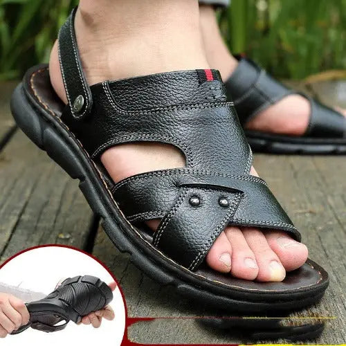 Men's Sandals Genuine Leather Anti Slip Dual Purpose - JUPITER BMY LTD