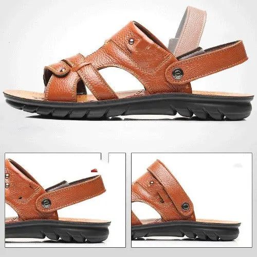 Men's Sandals Genuine Leather Anti Slip Dual Purpose - JUPITER BMY LTD