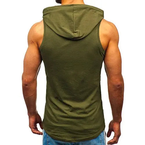 Men's Sleeveless Vest Letter Printed Hoodie Sports Tops - JUPITER BMY LTD