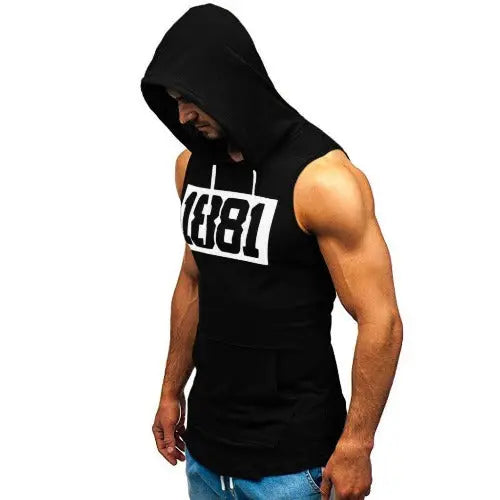 Men's Sleeveless Vest Letter Printed Hoodie Sports Tops - JUPITER BMY LTD