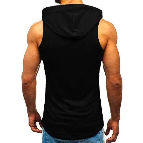 Men's Sleeveless Vest Letter Printed Hoodie Sports Tops - JUPITER BMY LTD