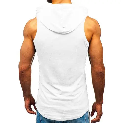 Men's Sleeveless Vest Letter Printed Hoodie Sports Tops - JUPITER BMY LTD