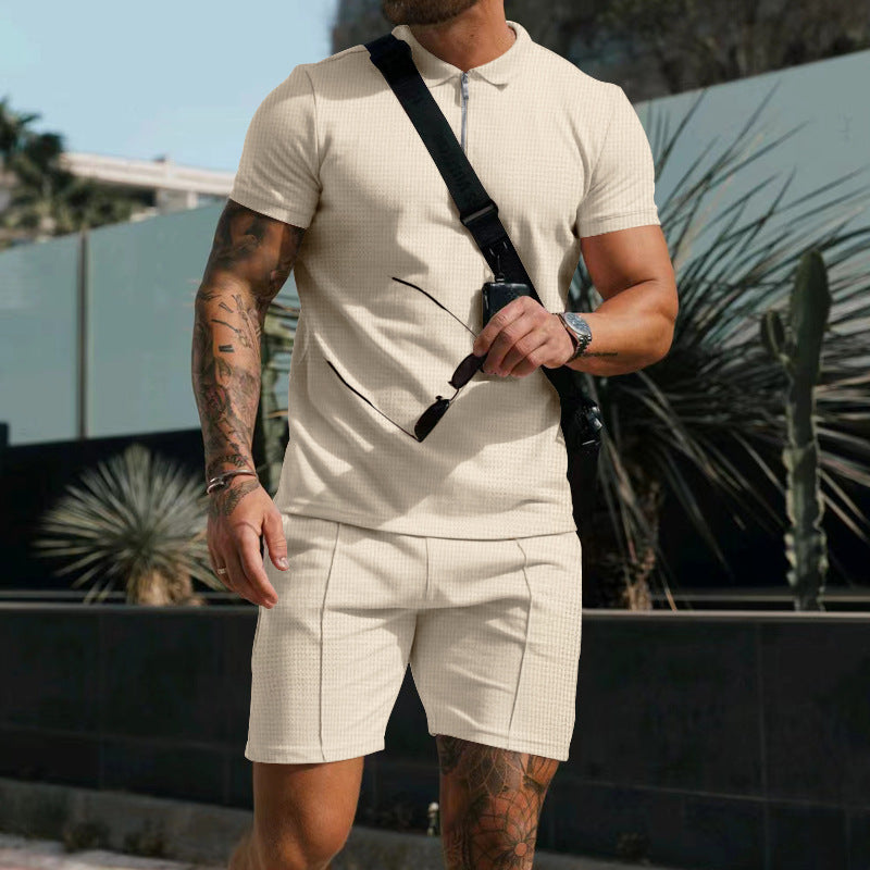 Men's Short Sleeve Shorts Casual Suit T-shirt Suit Men - JUPITER BMY LTD